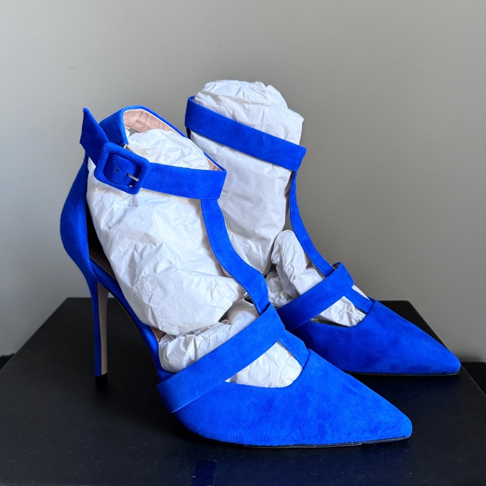 J. Crew Collection ankle buckle heels made in Italy